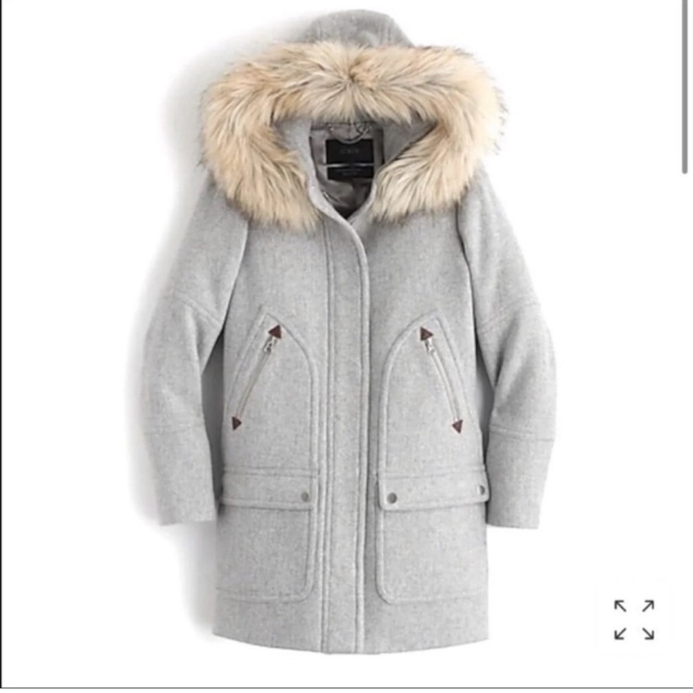 Faux fur hooded Italian Wool coat